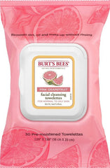 Burt's Bees- Facial Cleansing Towelettes, Pink Grapefruit, 30 Count