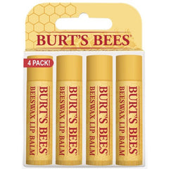 Burt's Bees- 100% Natural Lip Balm, Beeswax, 0.15 oz., 4 Count